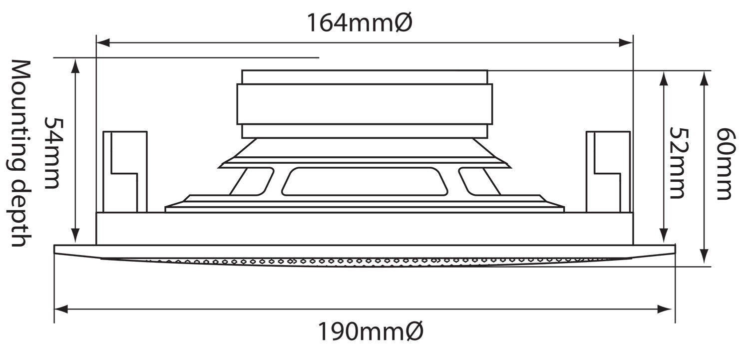 Adastra 5 Inch Ceiling Speaker 35W - view 3