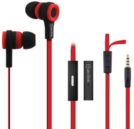 AV:Link Rubber Earphones w/Mic Red & Black