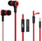 AV:Link Rubber Earphones w/Mic Red & Black