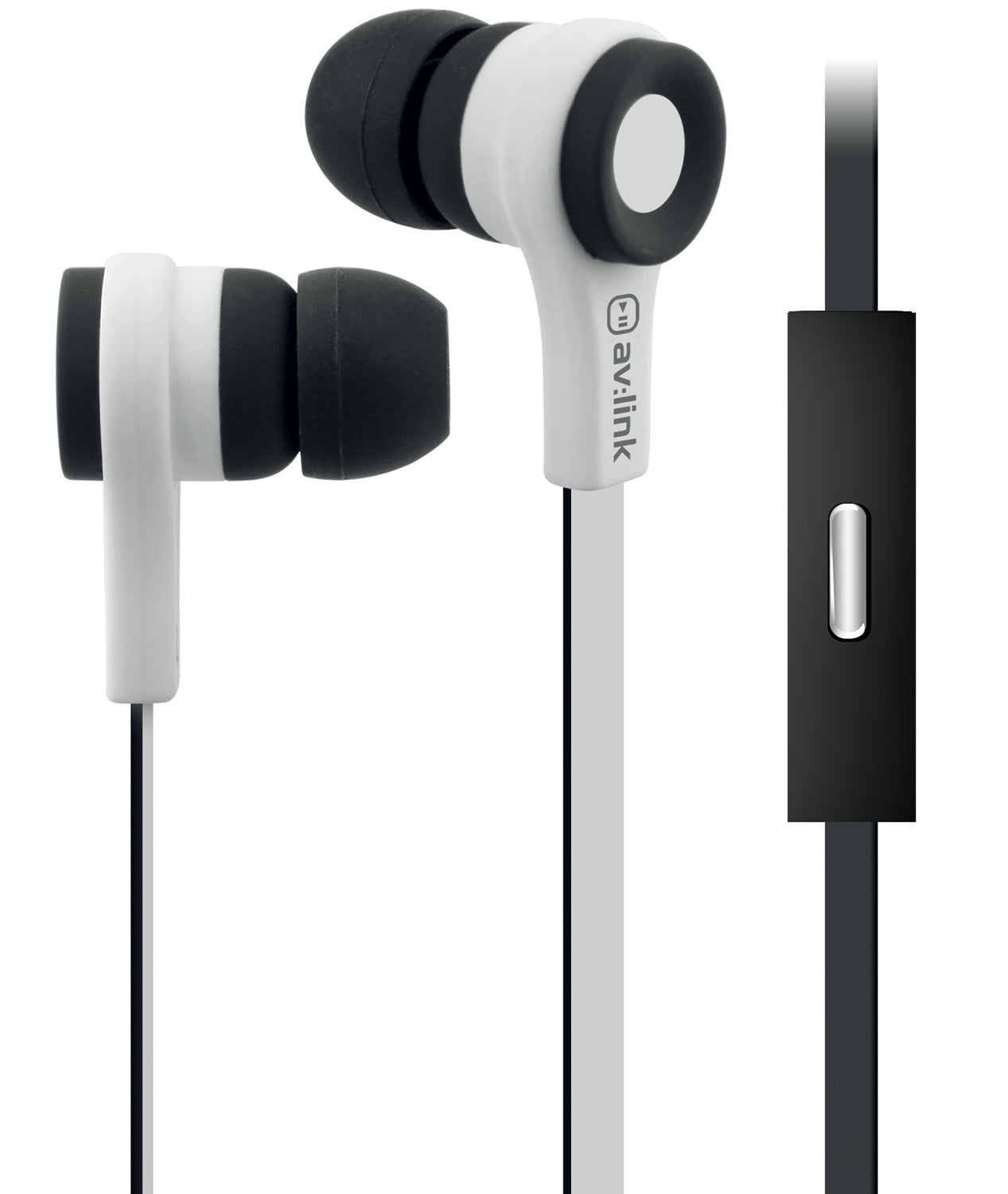 AV:Link Rubber Earphones w/Mic Black & White - view 5