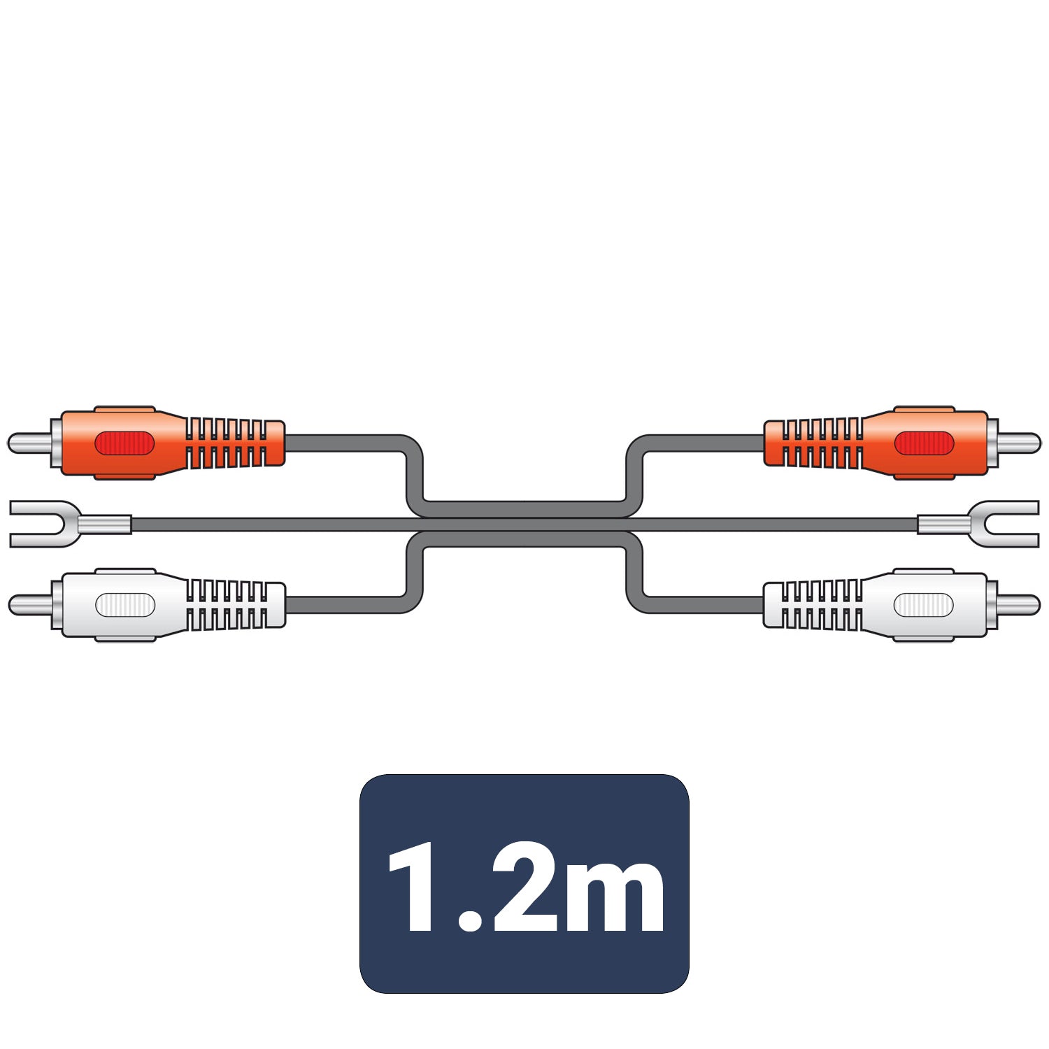 AV:Link 2RCA plugs to 2RCA plugs with ground wire 1.2m - view 4