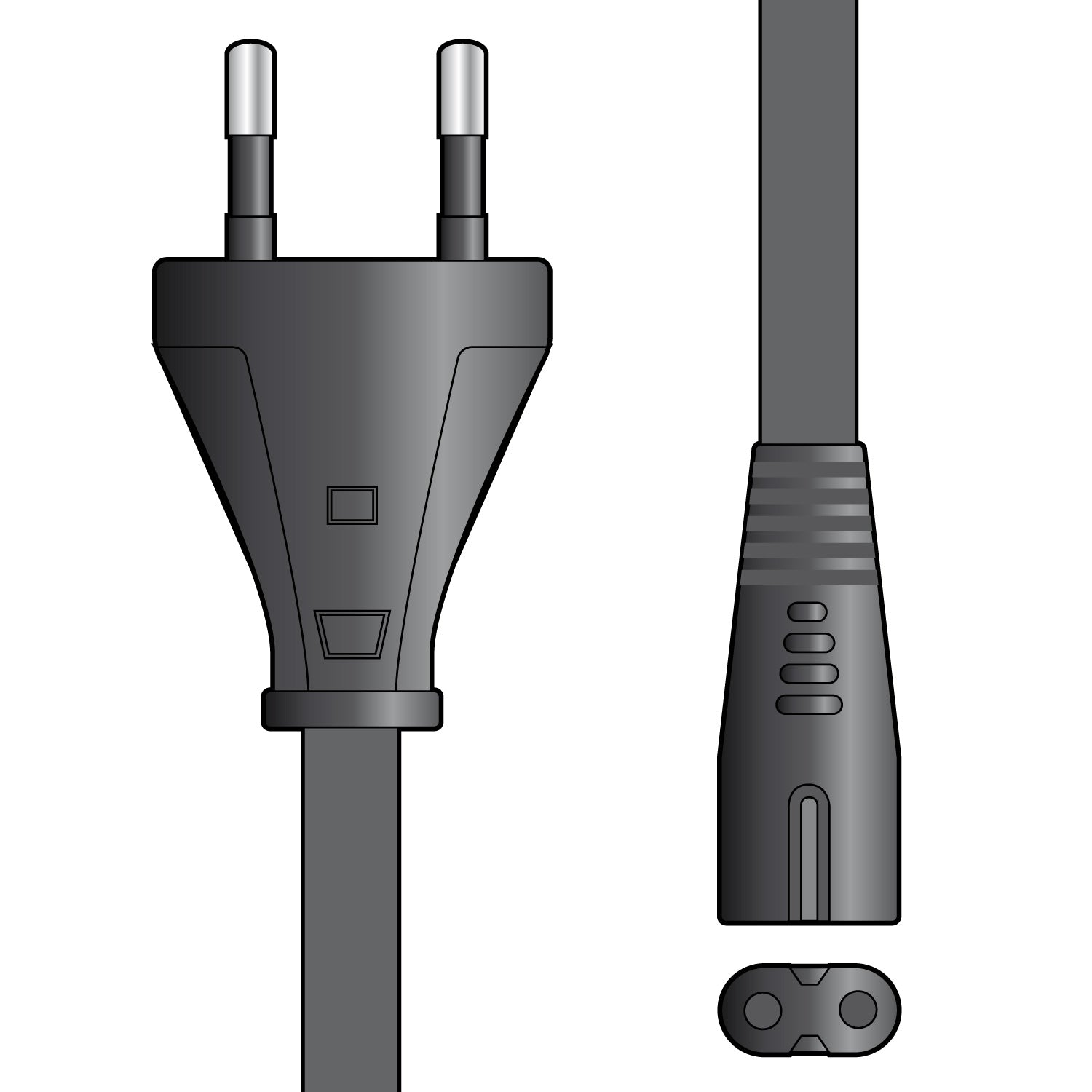 Mercury Mains power lead EU 2pin plug to fig 8 socket 1.5m