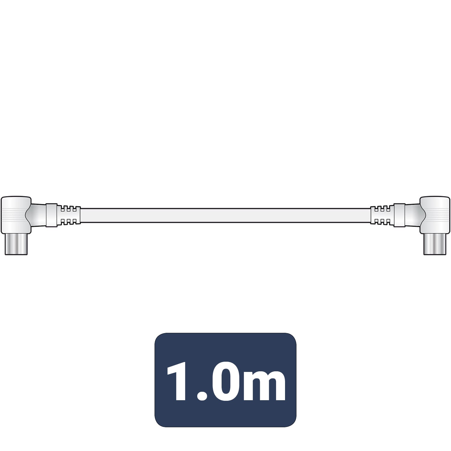 AV:Link Coaxial lead right angle plugs 1.0m - view 3