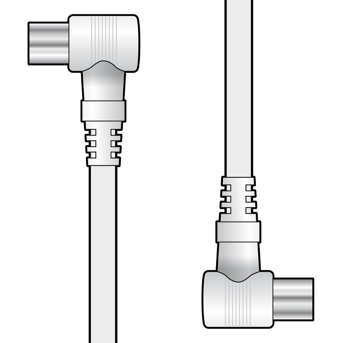 AV:Link Coaxial lead right angle plugs 1.0m