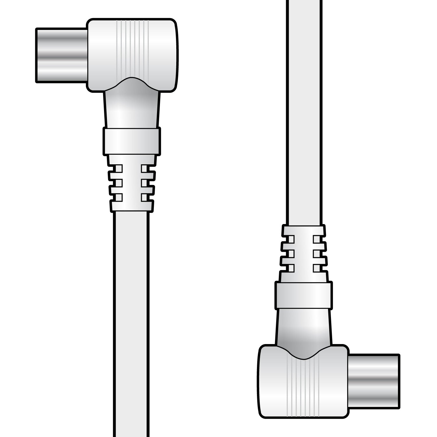 AV:Link Coaxial lead right angle plugs 1.0m