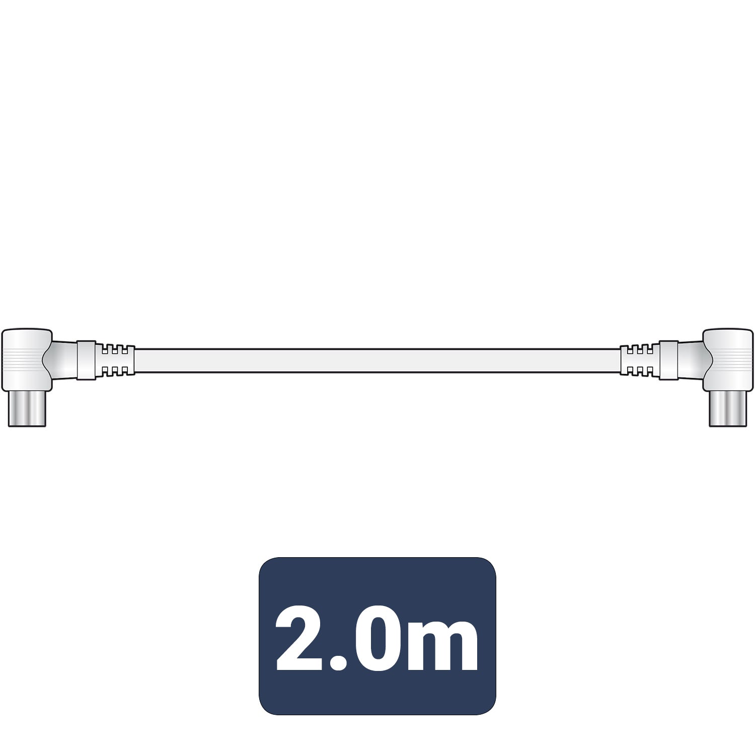 AV:Link Coaxial lead right angle plugs 2.0m - view 2