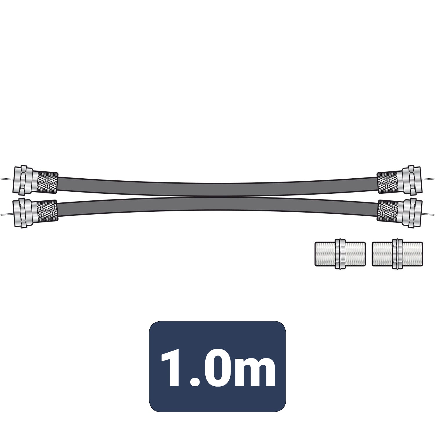 AV:Link Twin RG6 Satellite Ext Kit 1.0m - view 2
