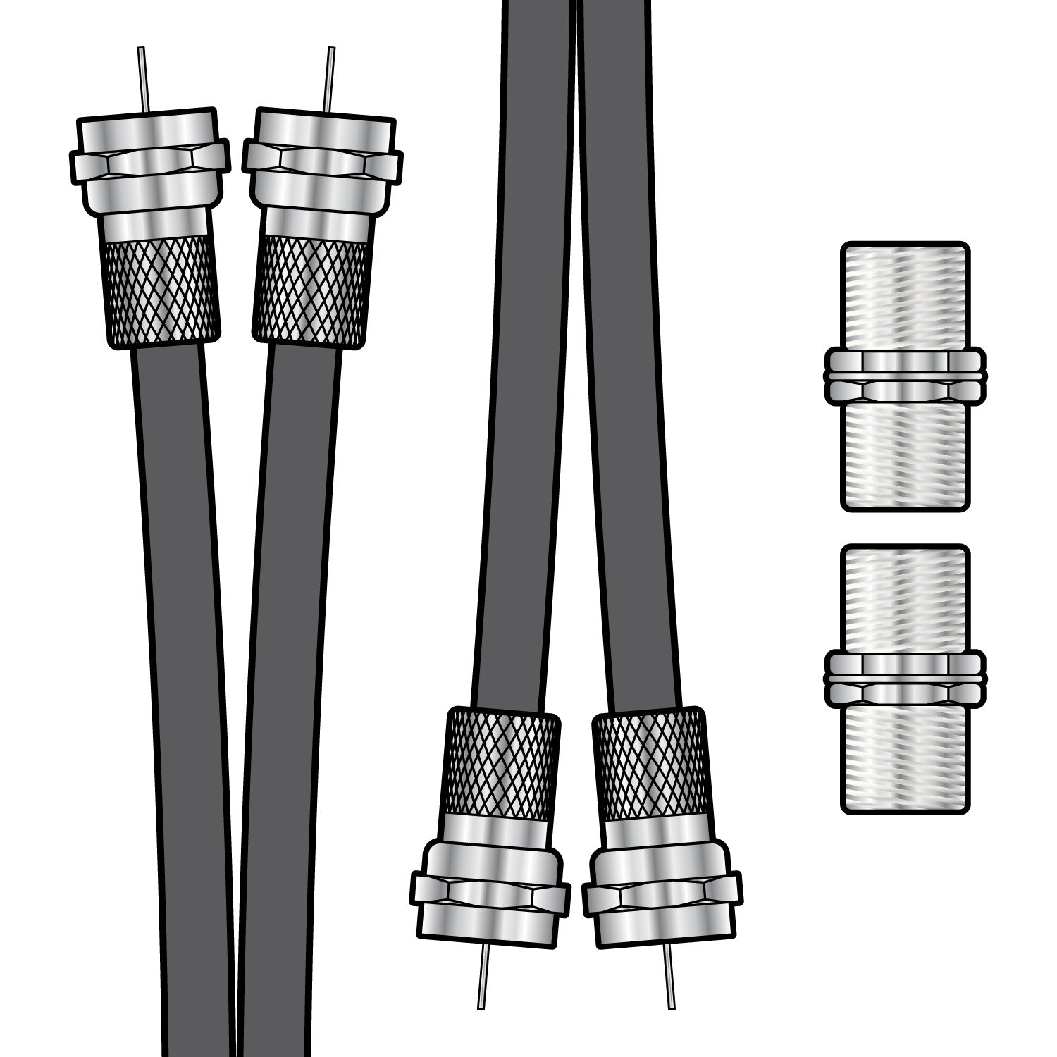 AV:Link Twin RG6 Satellite Ext Kit 1.0m