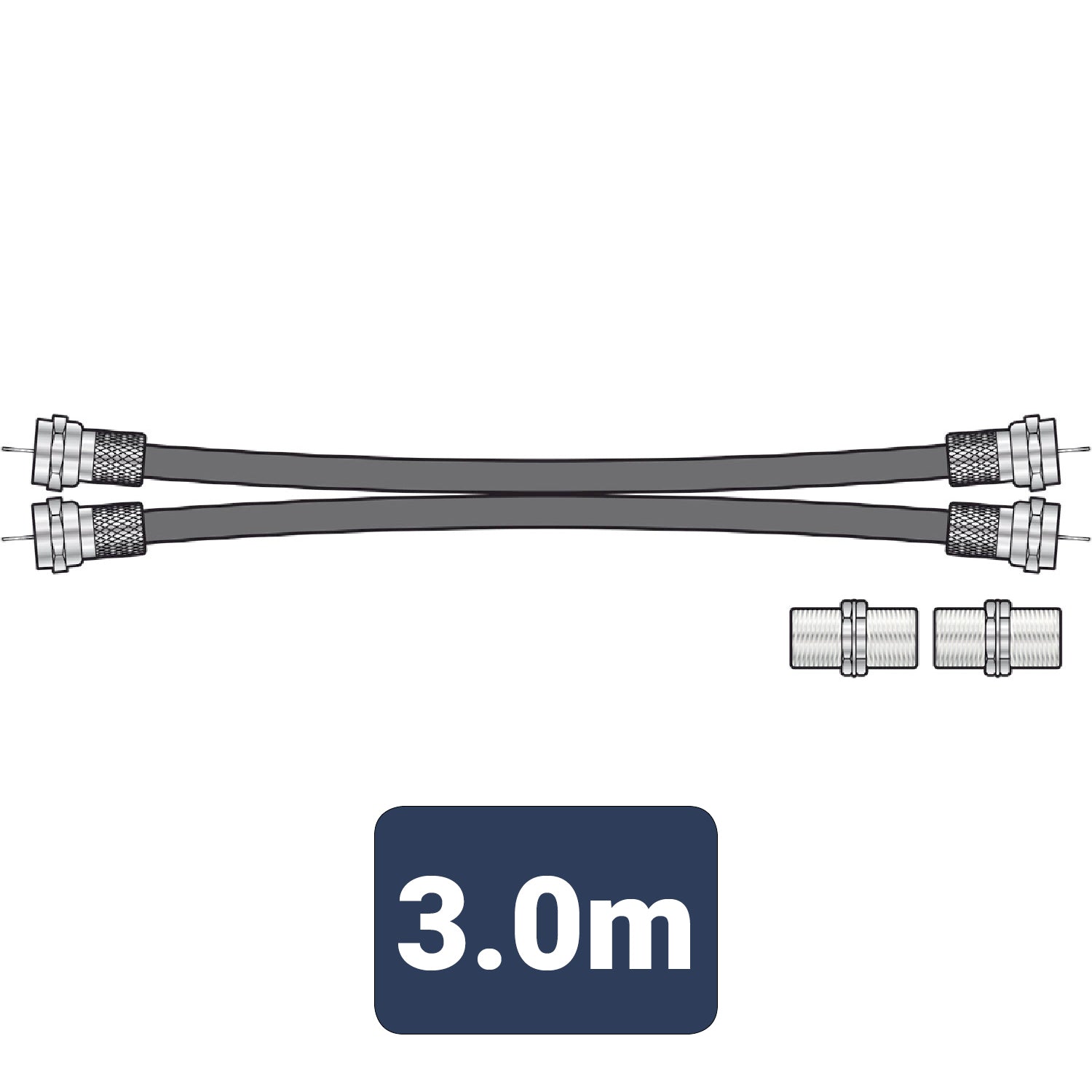 AV:Link Twin RG6 Satellite Ext Kit 3.0m - view 2