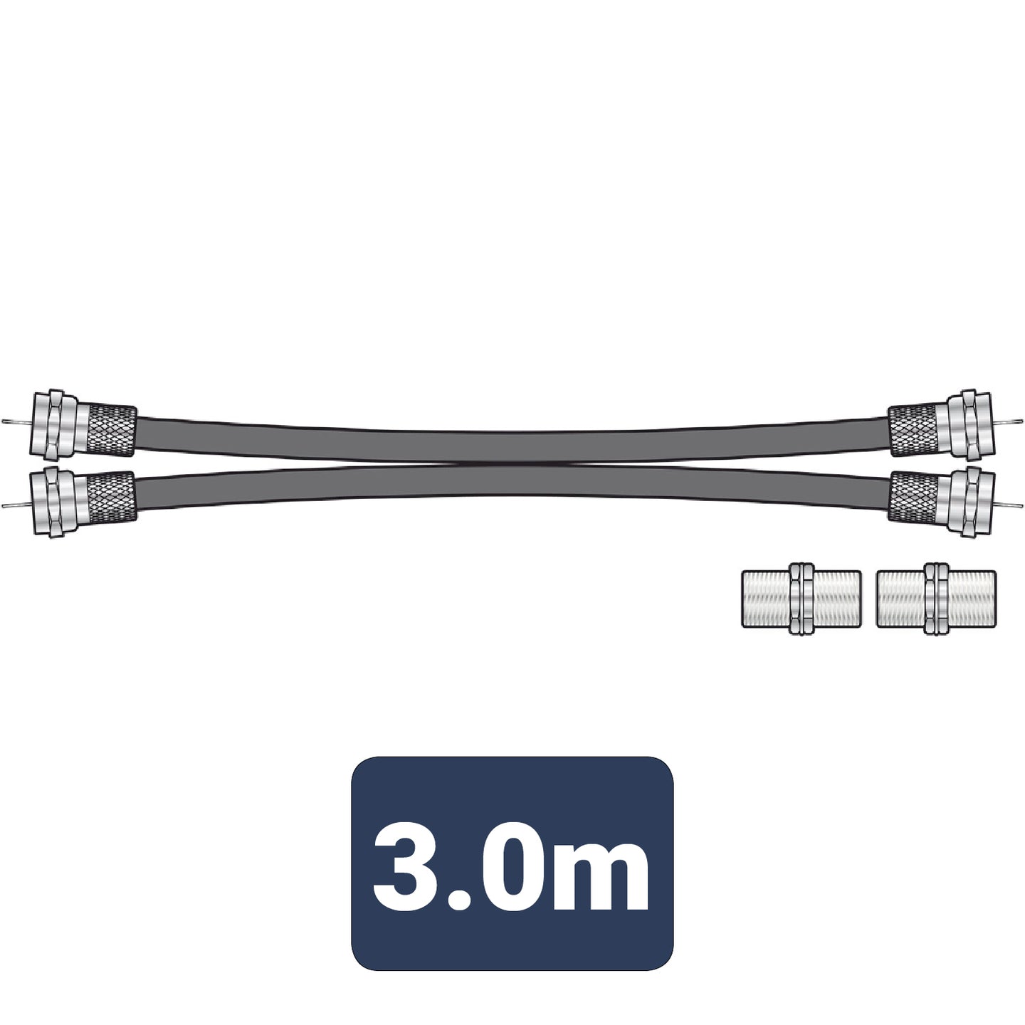 AV:Link Twin RG6 Satellite Ext Kit 3.0m - view 2