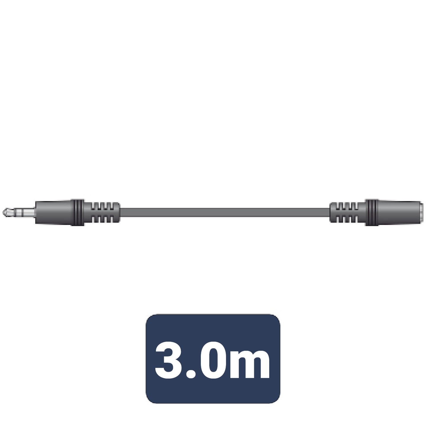 AV:Link 3.5mm stereo plug to 3.5mm stereo socket lead 3.0m - view 2