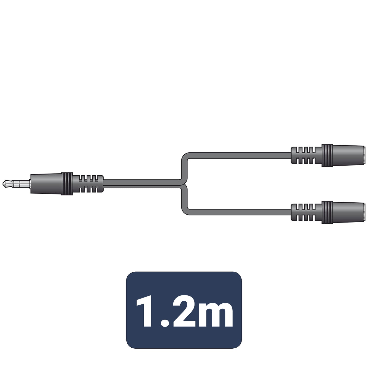 AV:Link 3.5mm stereo plug to 2 x 3.5mm stereo sockets lead 1.2m - view 2