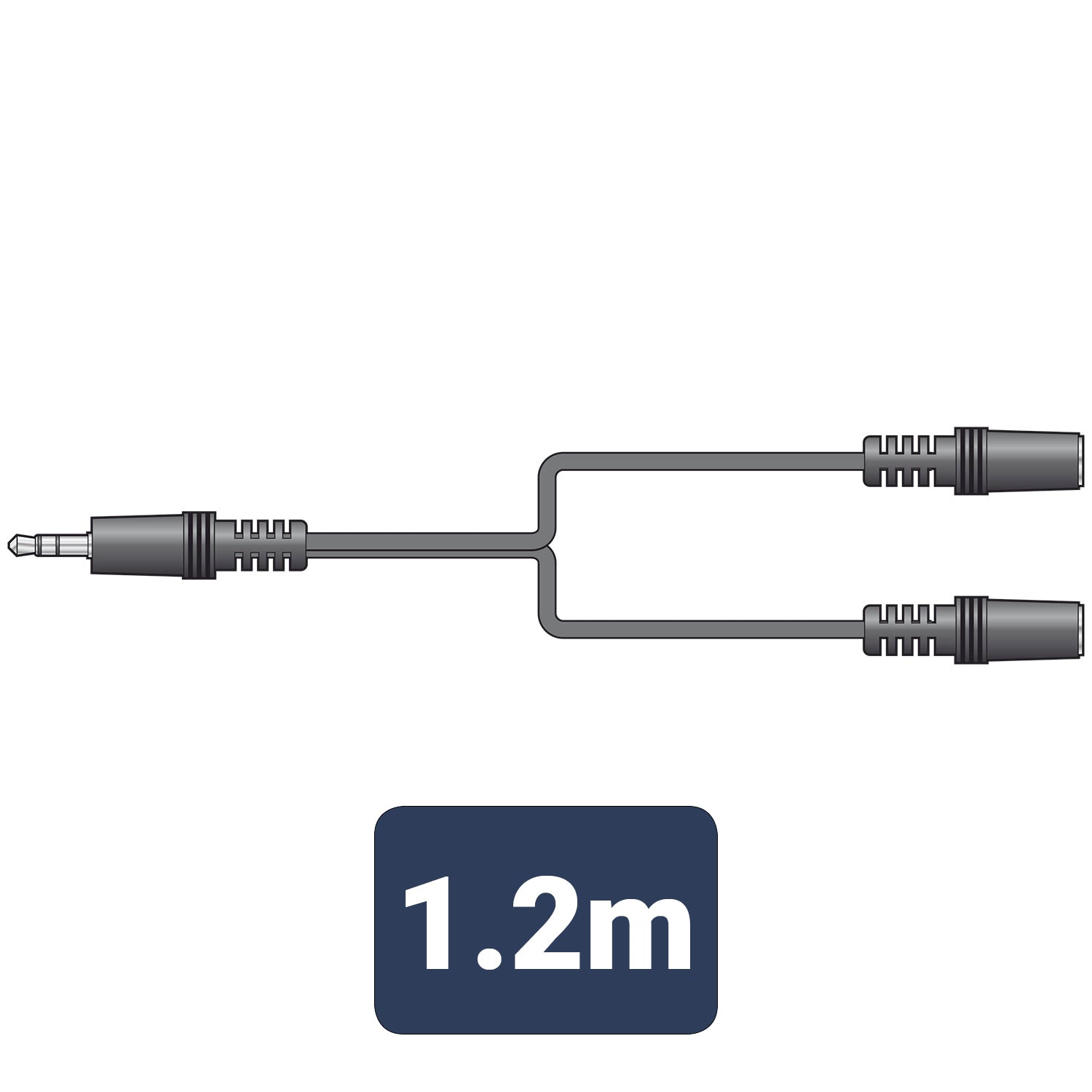 AV:Link 3.5mm stereo plug to 2 x 3.5mm stereo sockets lead 1.2m - view 2