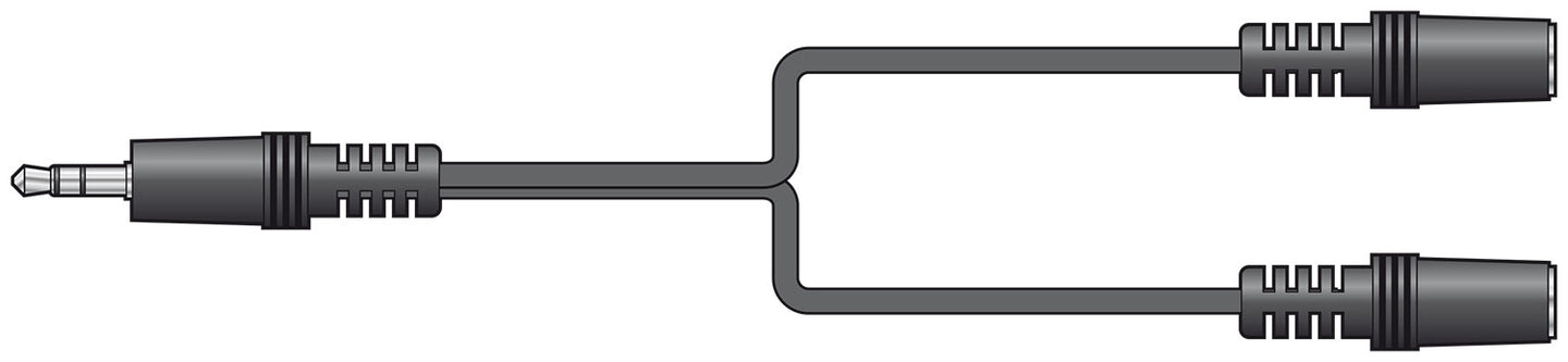 AV:Link 3.5mm stereo plug to 2 x 3.5mm stereo sockets lead 1.2m - view 3