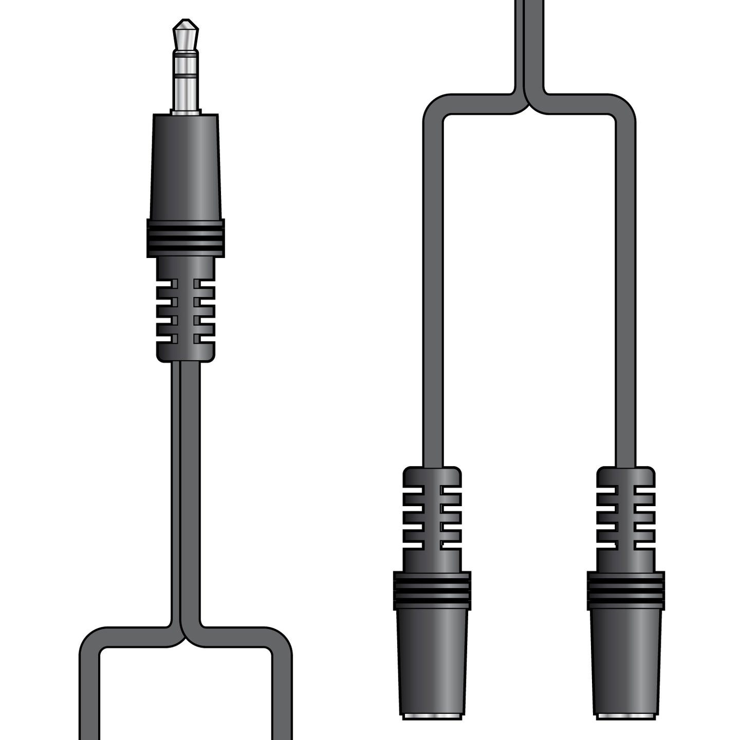 AV:Link 3.5mm stereo plug to 2 x 3.5mm stereo sockets lead 1.2m