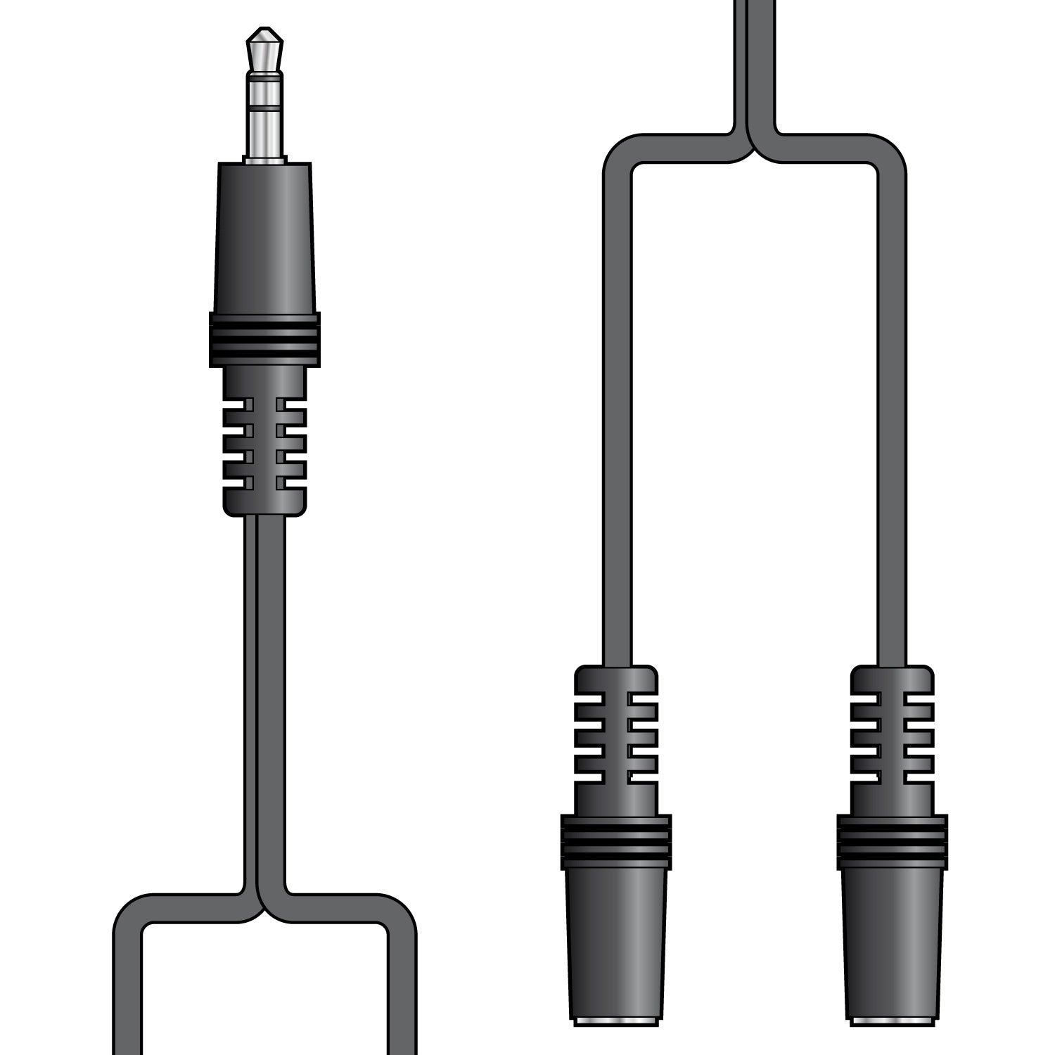 AV:Link 3.5mm stereo plug to 2 x 3.5mm stereo sockets lead 1.2m