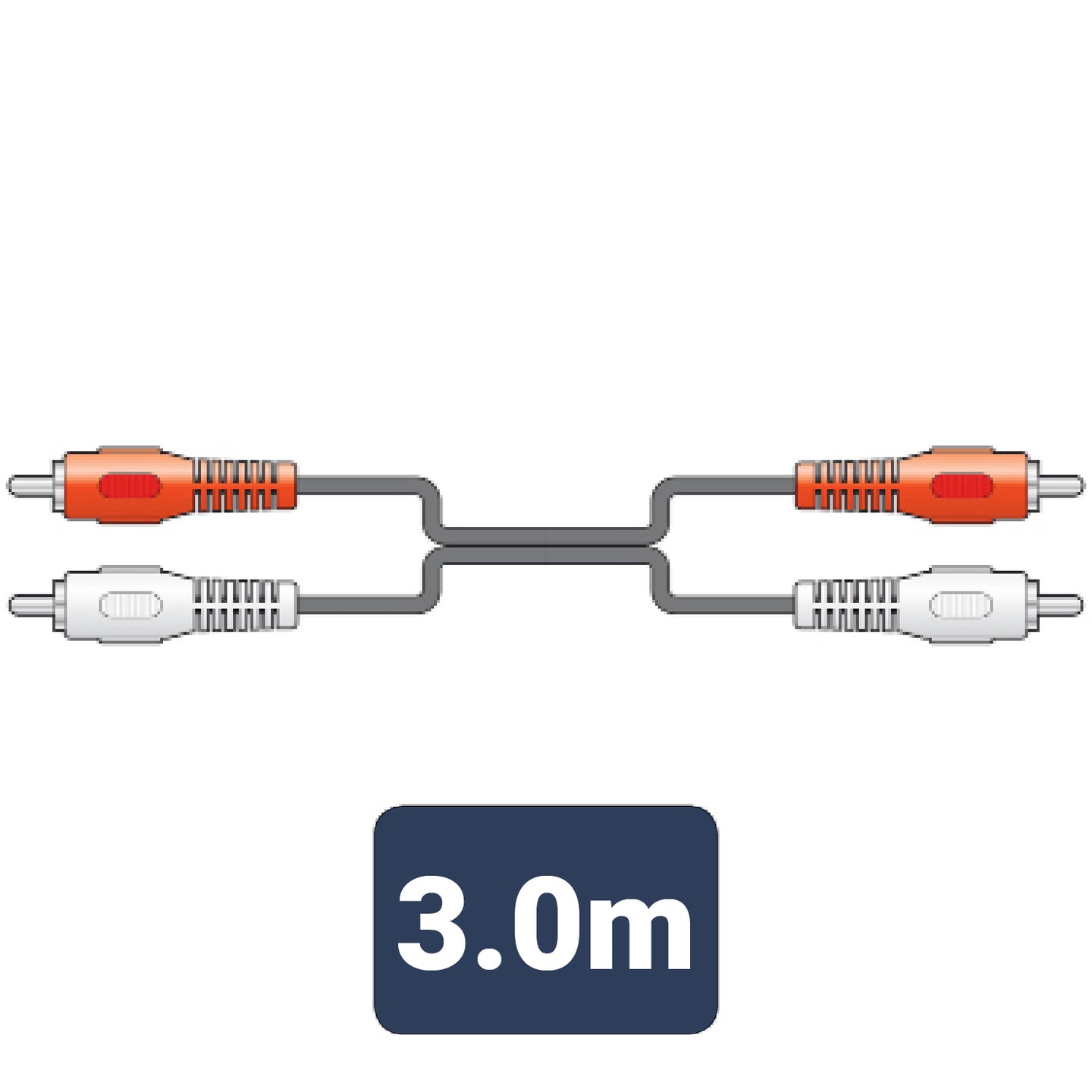 AV:Link 2 x RCA plugs to 2 x RCA plugs lead 3.0m - view 2