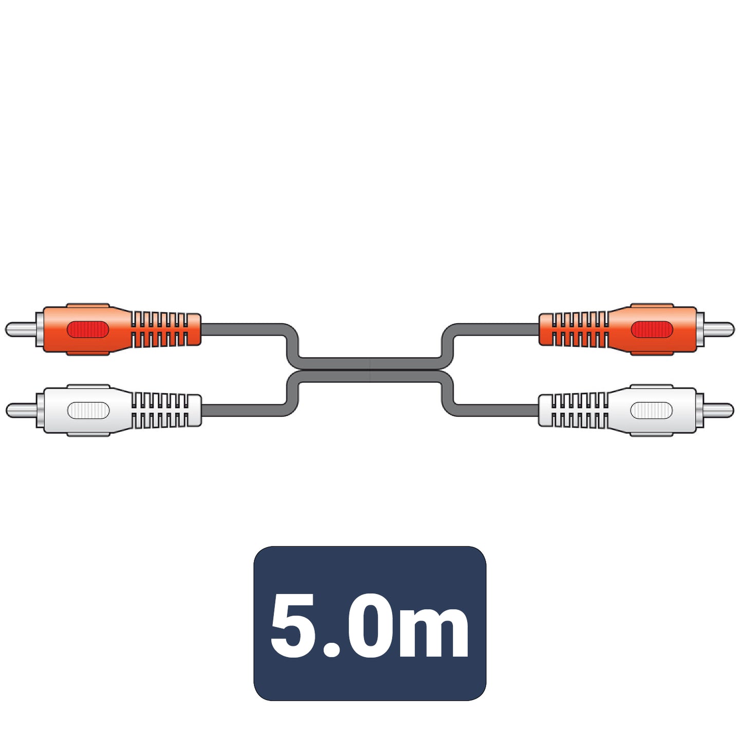 AV:Link 2 x RCA plugs to 2 x RCA plugs lead 5.0m - view 3