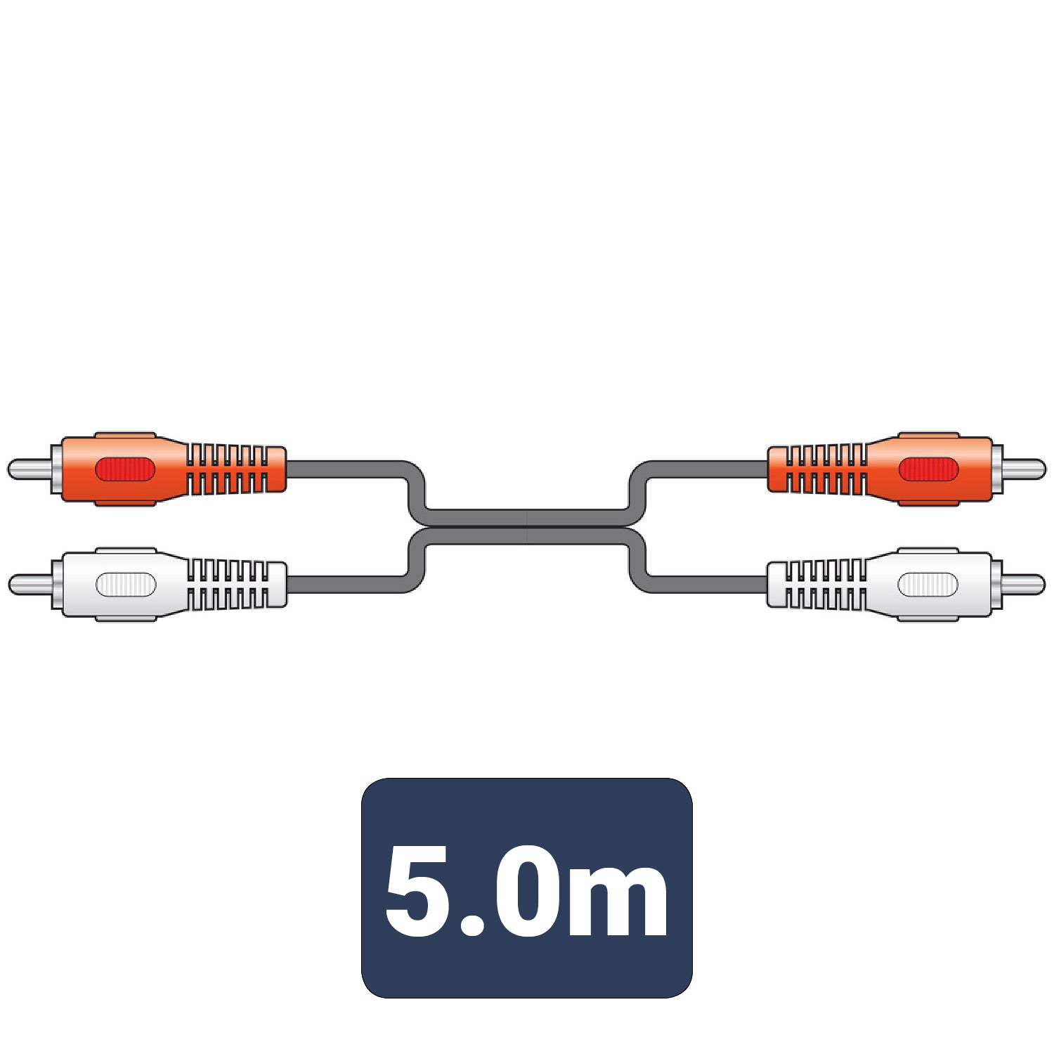 AV:Link 2 x RCA plugs to 2 x RCA plugs lead 5.0m - view 3