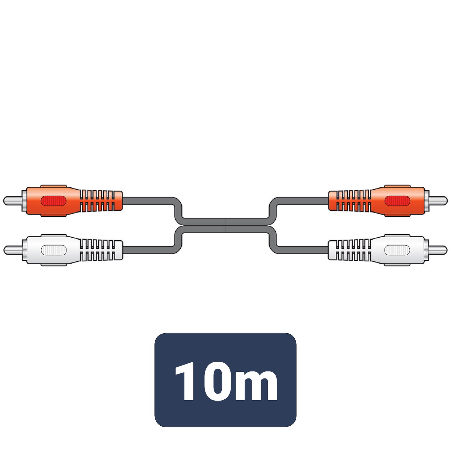 AV:Link 2 x RCA plugs to 2 x RCA plugs lead 10.0m - view 2