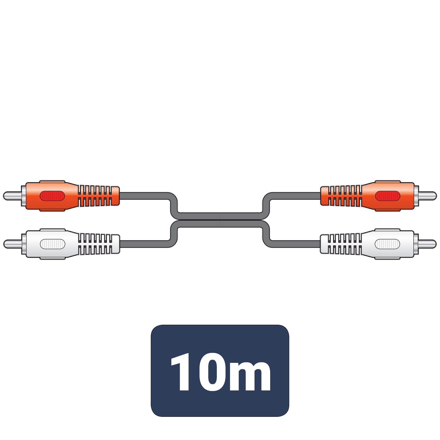 AV:Link 2 x RCA plugs to 2 x RCA plugs lead 10.0m - view 2