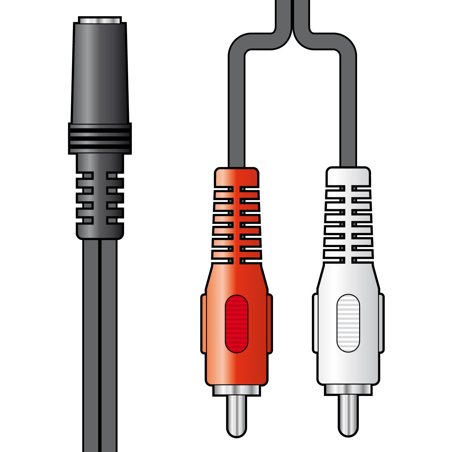 AV:Link 2 x RCA to 3.5mm stereo sockets adaptor lead 0.2m