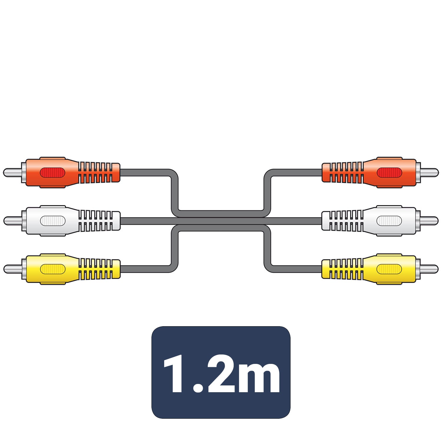 AV:Link 3 x RCA plugs to 3 x RCA plugs lead 1.2m - view 3