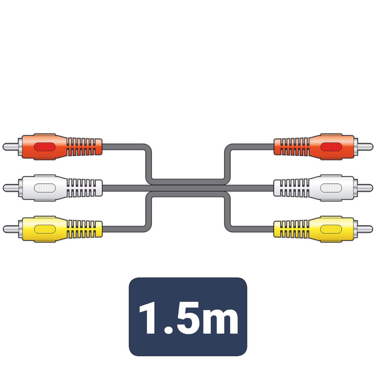 AV:Link 3 x RCA plugs to 3 x RCA plugs lead 1.5m - view 2