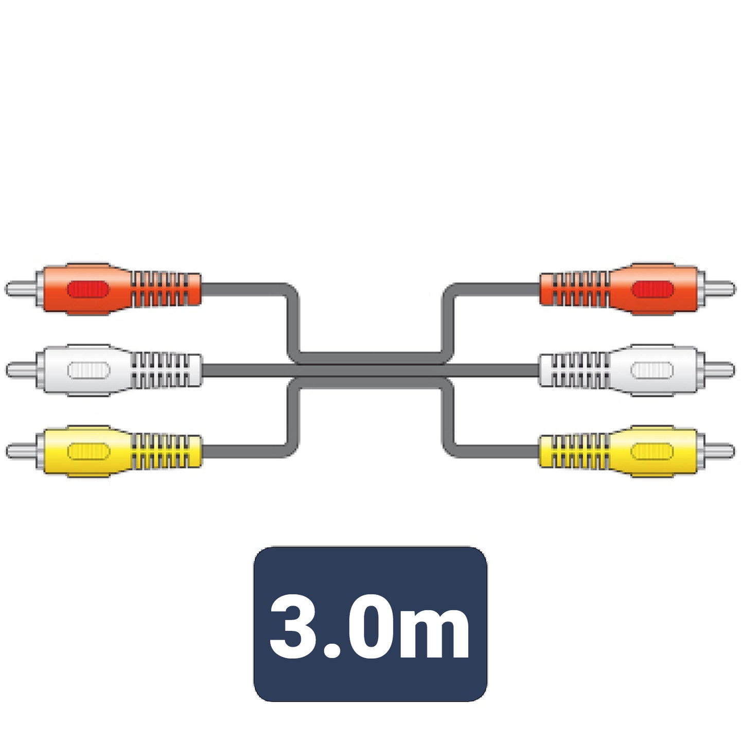 AV:Link 3 x RCA plugs to 3 x RCA plugs lead 3.0m - view 3