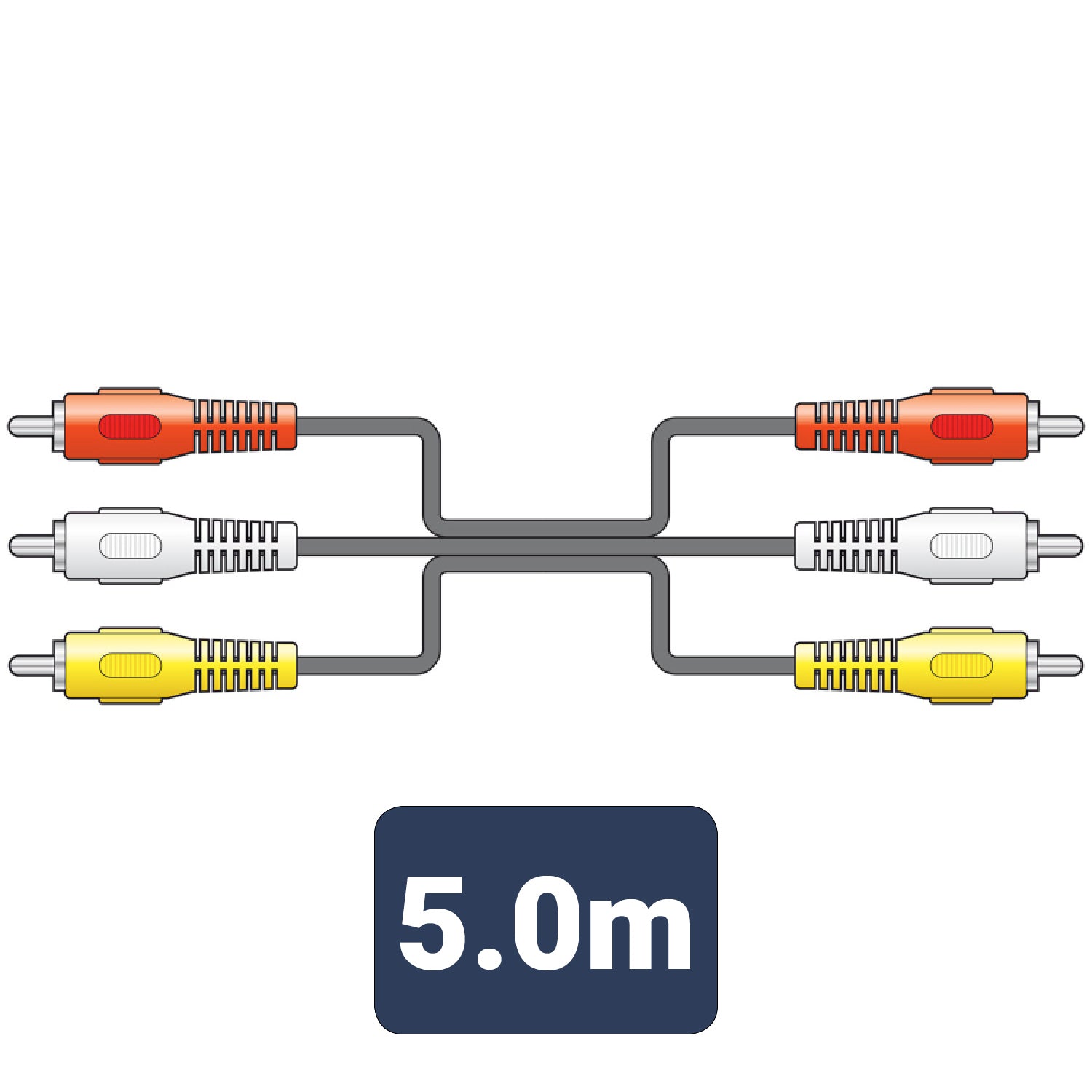 AV:Link 3 x RCA plugs to 3 x RCA plugs lead 5.0m - view 2