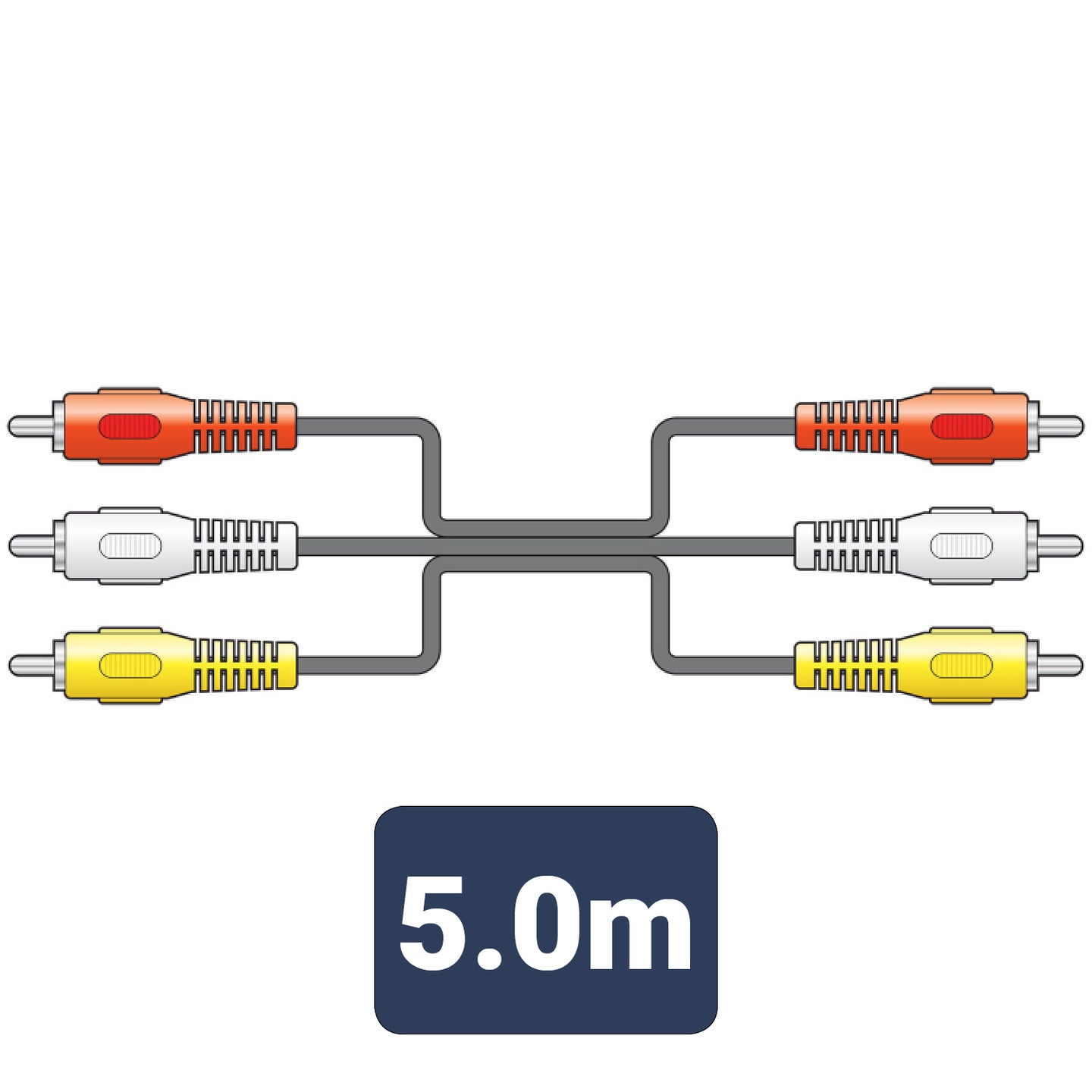 AV:Link 3 x RCA plugs to 3 x RCA plugs lead 5.0m - view 2