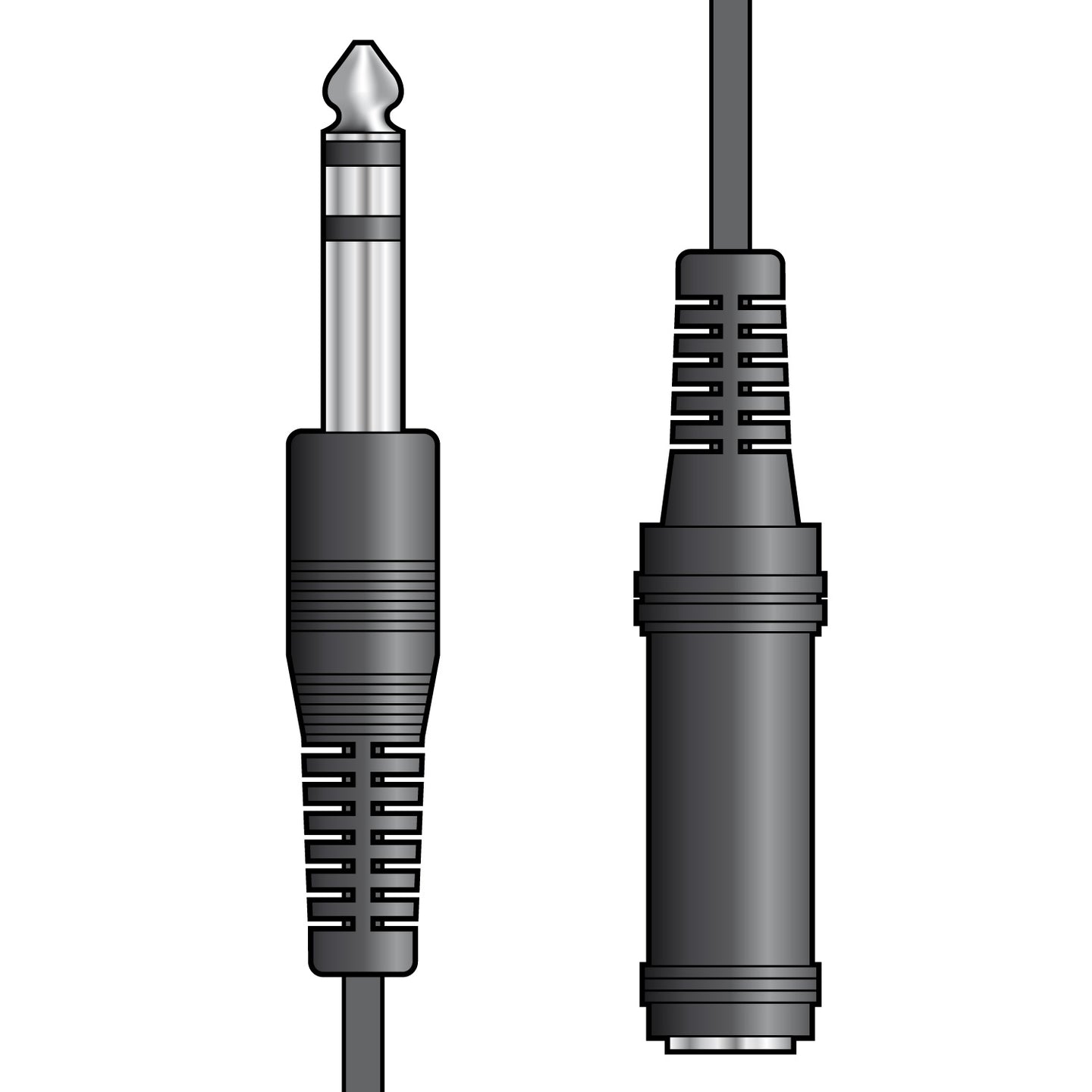 AV:Link 6.3mm stereo plug to 6.3mm stereo socket lead 6.0m