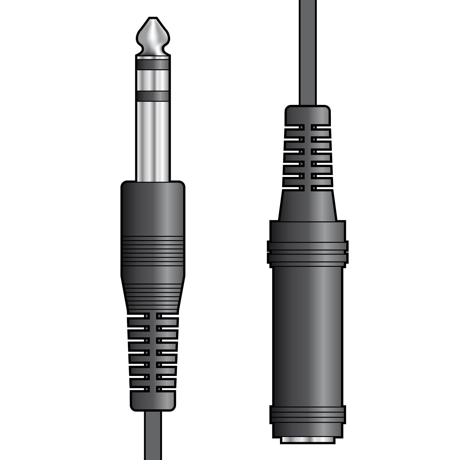 AV:Link 6.3mm stereo plug to 6.3mm stereo socket lead 6.0m