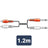 AV:Link 2 x RCA plugs to 2 x 6.3mm mono plugs lead 1.2m - view 3