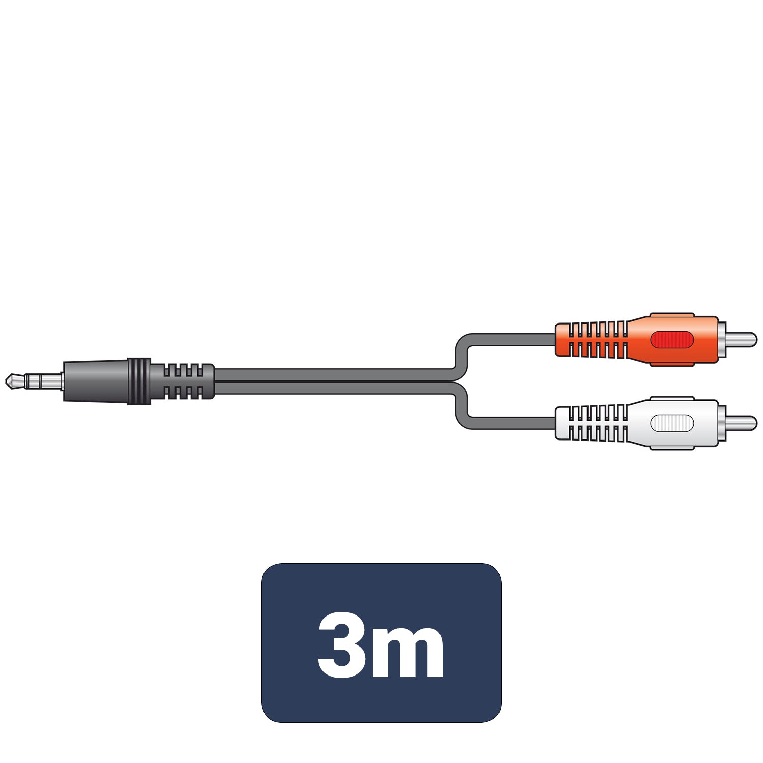 AV:Link 3.5mm stereo plug to 2 x RCA plugs lead 3.0m - view 2
