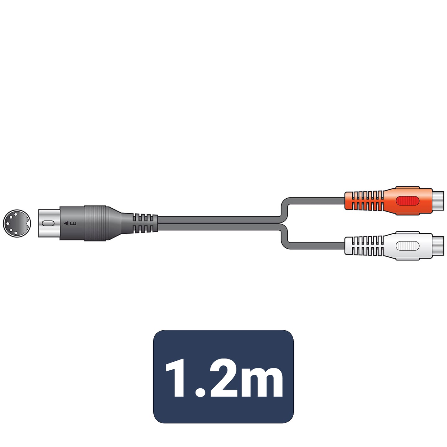 AV:Link 5 pin DIN plug to 2 x RCA socket lead 1.2m - view 3