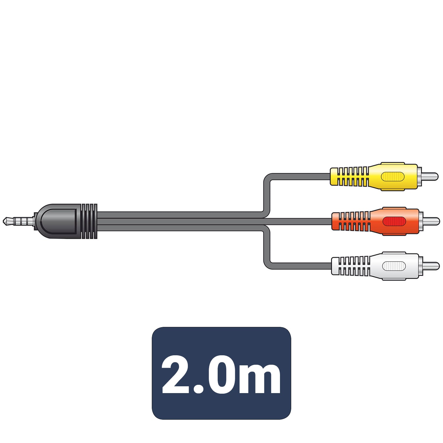 AV:Link Camcorder lead, 3.5mm plug to 3 x RCA plug 2.0m - view 3