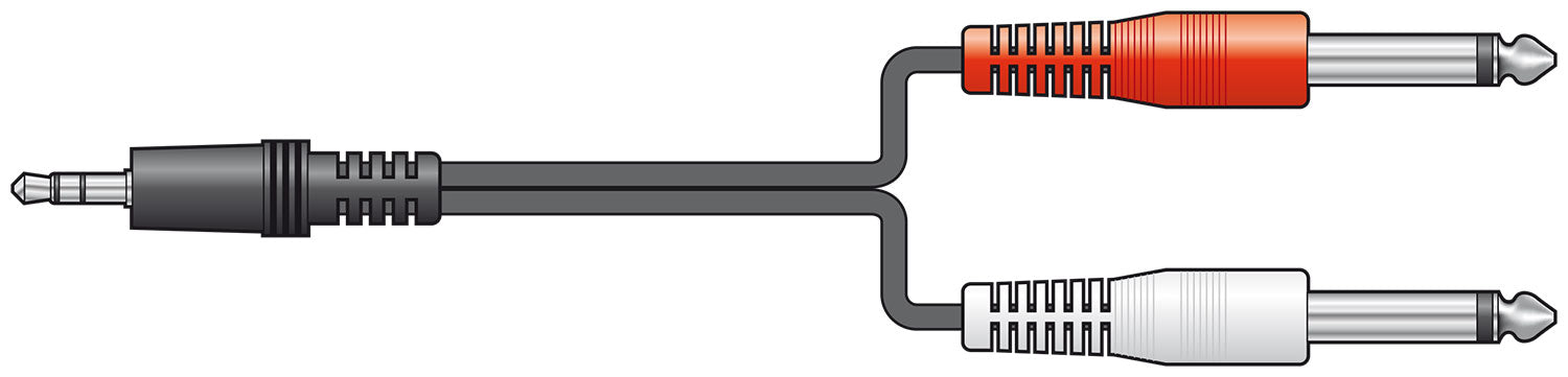 AV:Link 3.5mm stereo plug to 2 x 6.3mm mono plug 1.2m - view 3