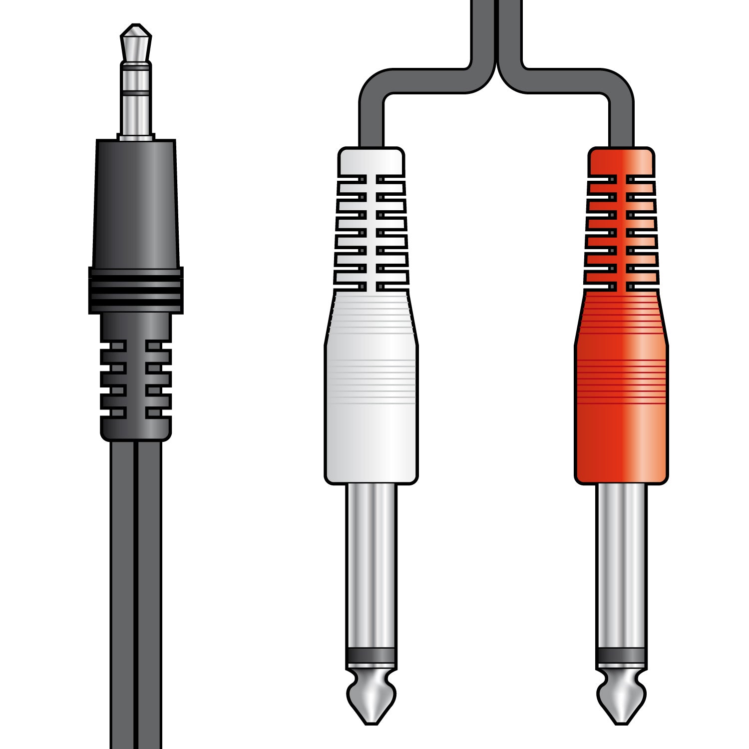 AV:Link 3.5mm stereo plug to 2 x 6.3mm mono plug 1.2m