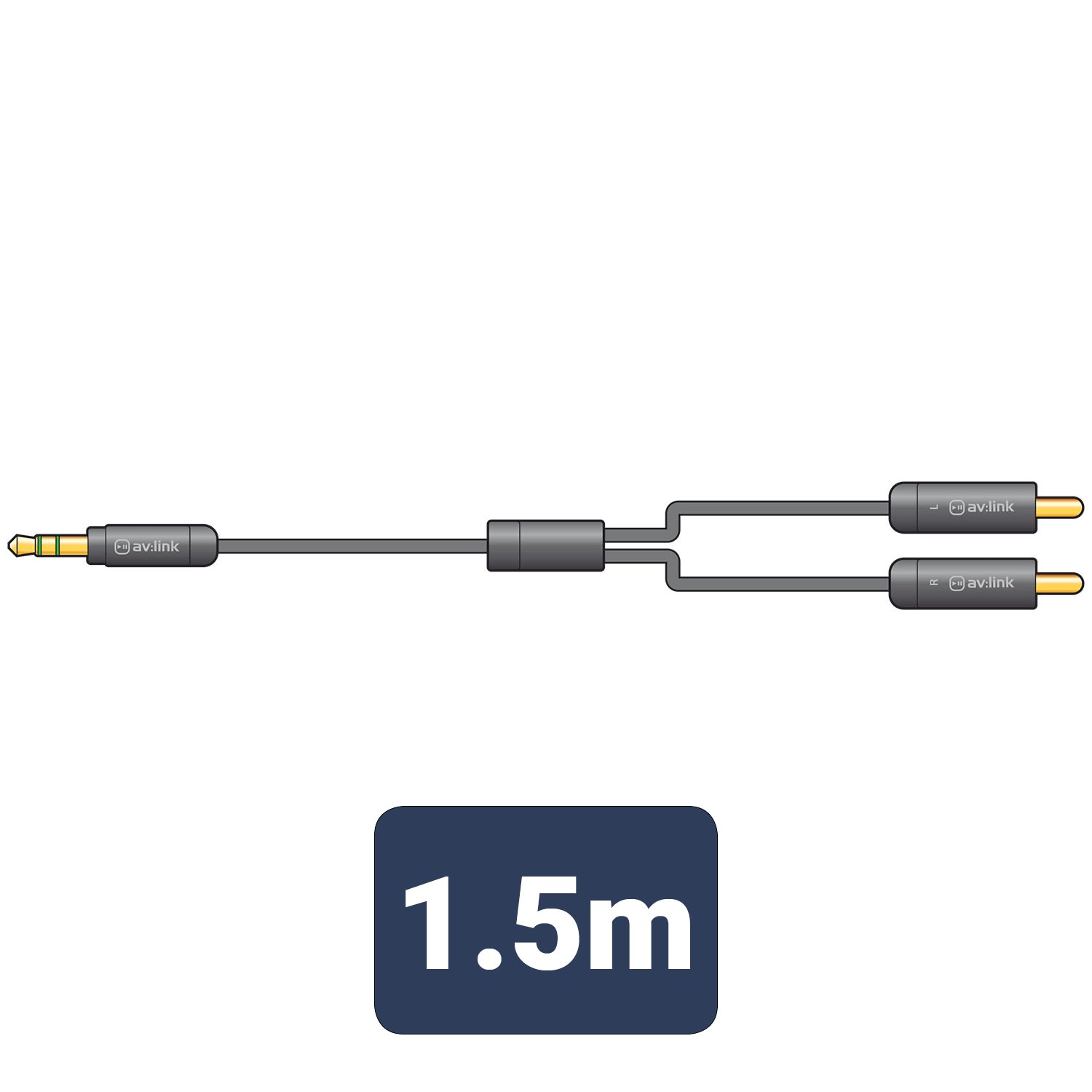 AV:Link Precision 3.5mm stereo plug to 2xRCA plugs lead 1.5m - view 3