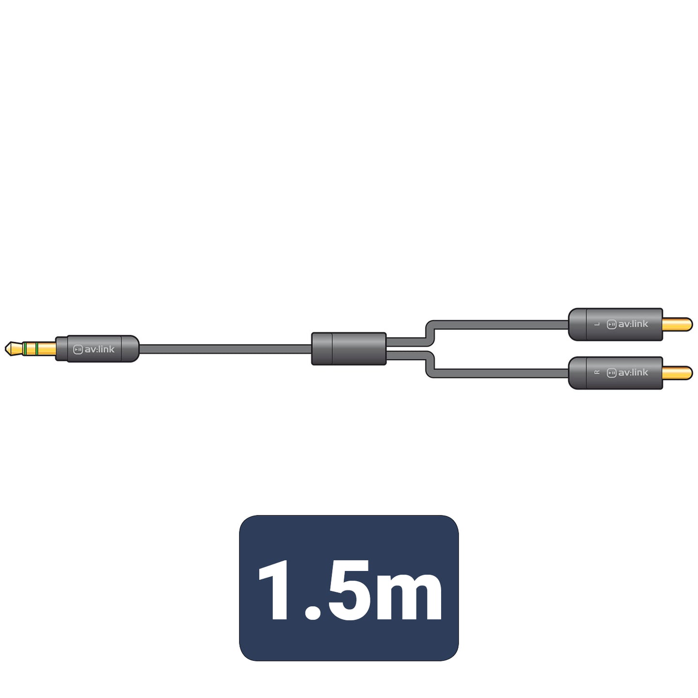 AV:Link Precision 3.5mm stereo plug to 2xRCA plugs lead 1.5m - view 3