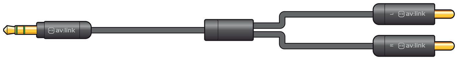 AV:Link Precision 3.5mm stereo plug to 2xRCA plugs lead 1.5m - view 2