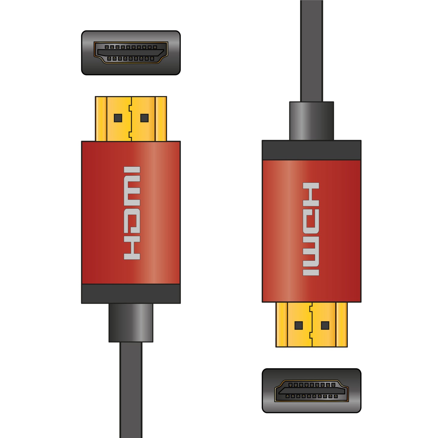 AV:Link 4K Colour Shell HDMI Lead 1.5m Red