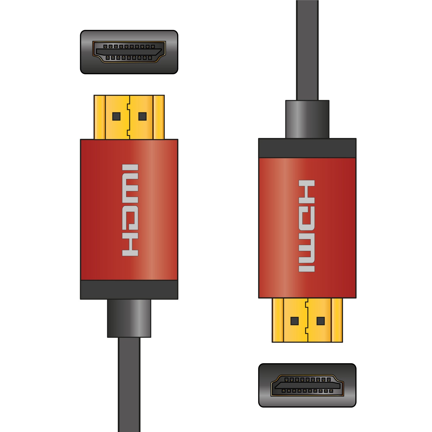 AV:Link 4K Colour Shell HDMI Lead 3.0m Red