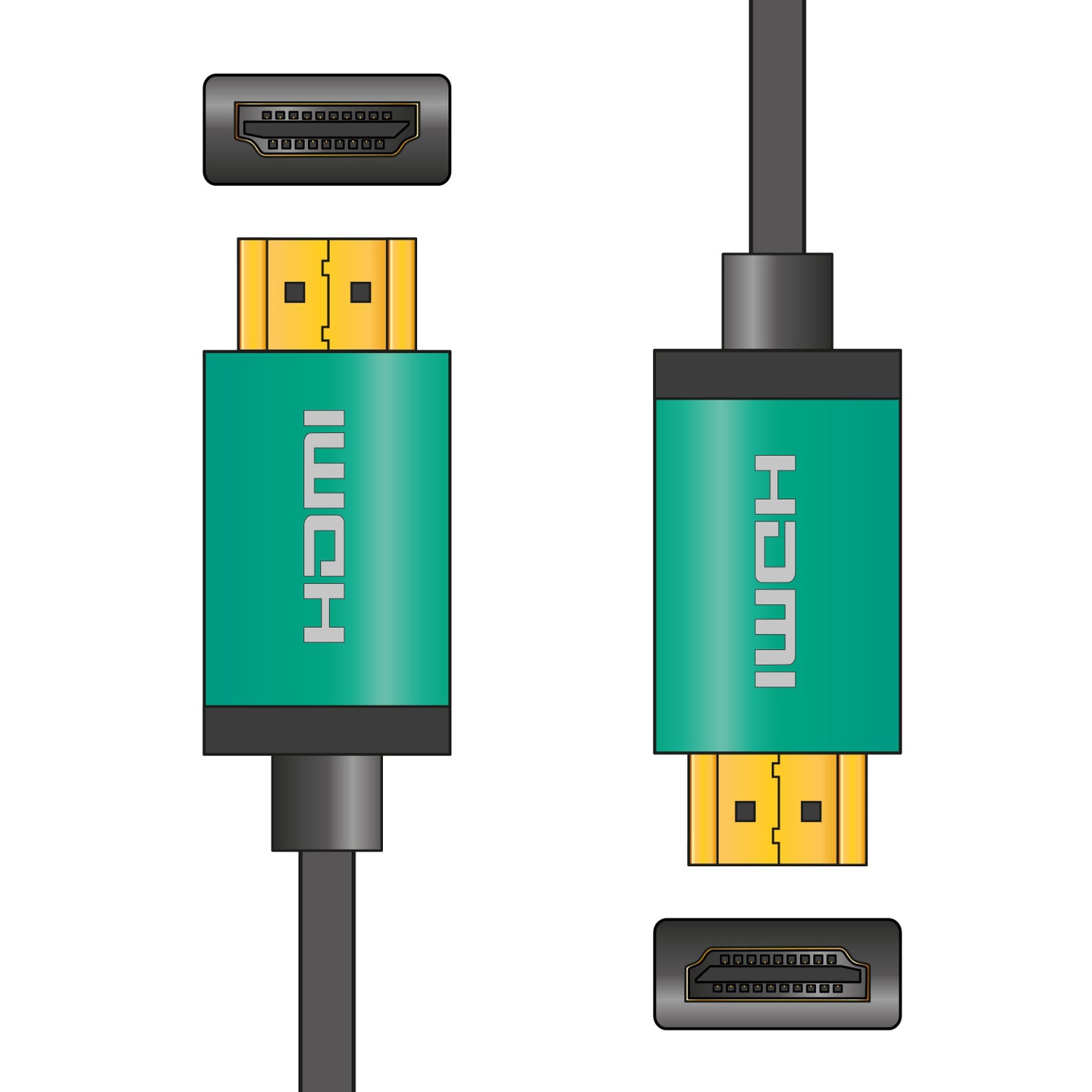 AV:Link 4K Colour Shell HDMI Lead 3.0m Green