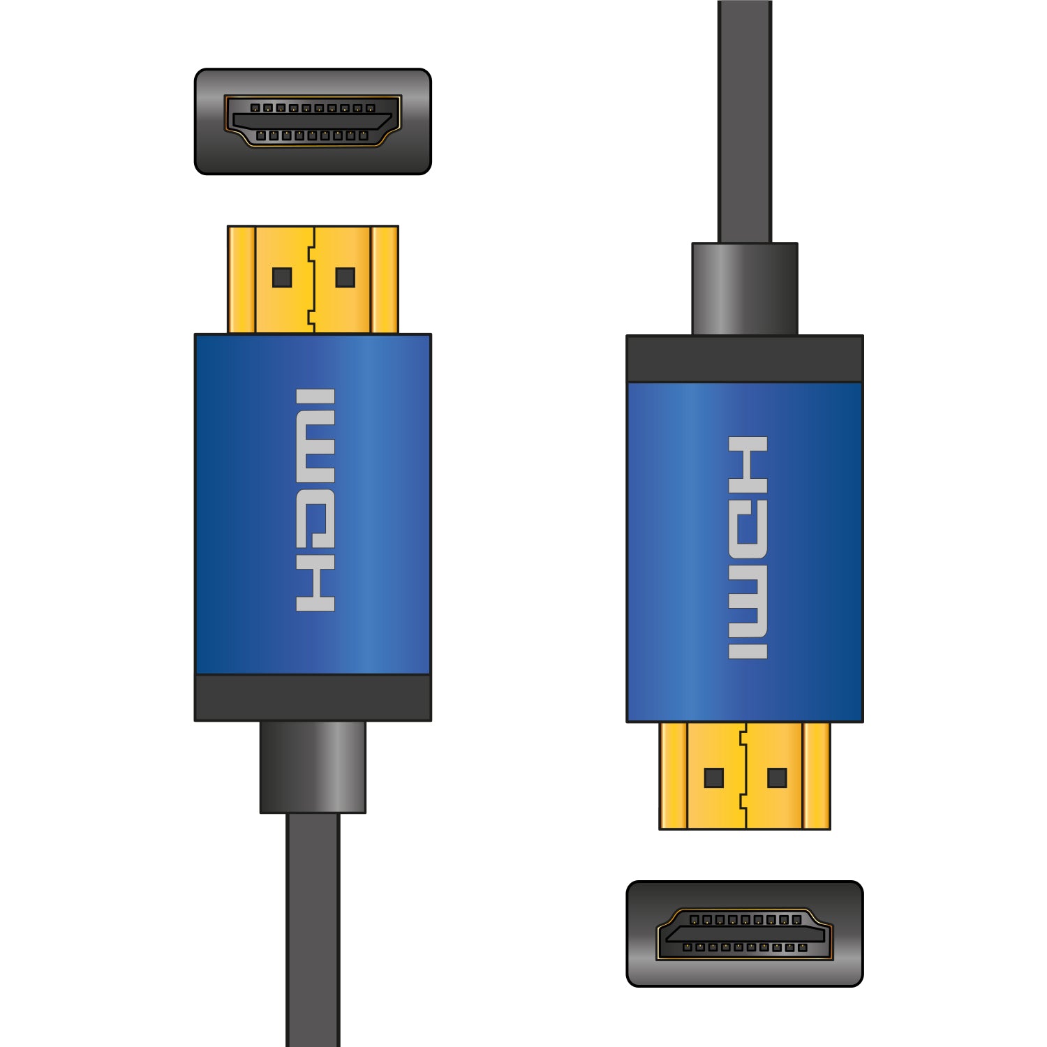 AV:Link 4K Colour Shell HDMI Lead 1.5m Blue
