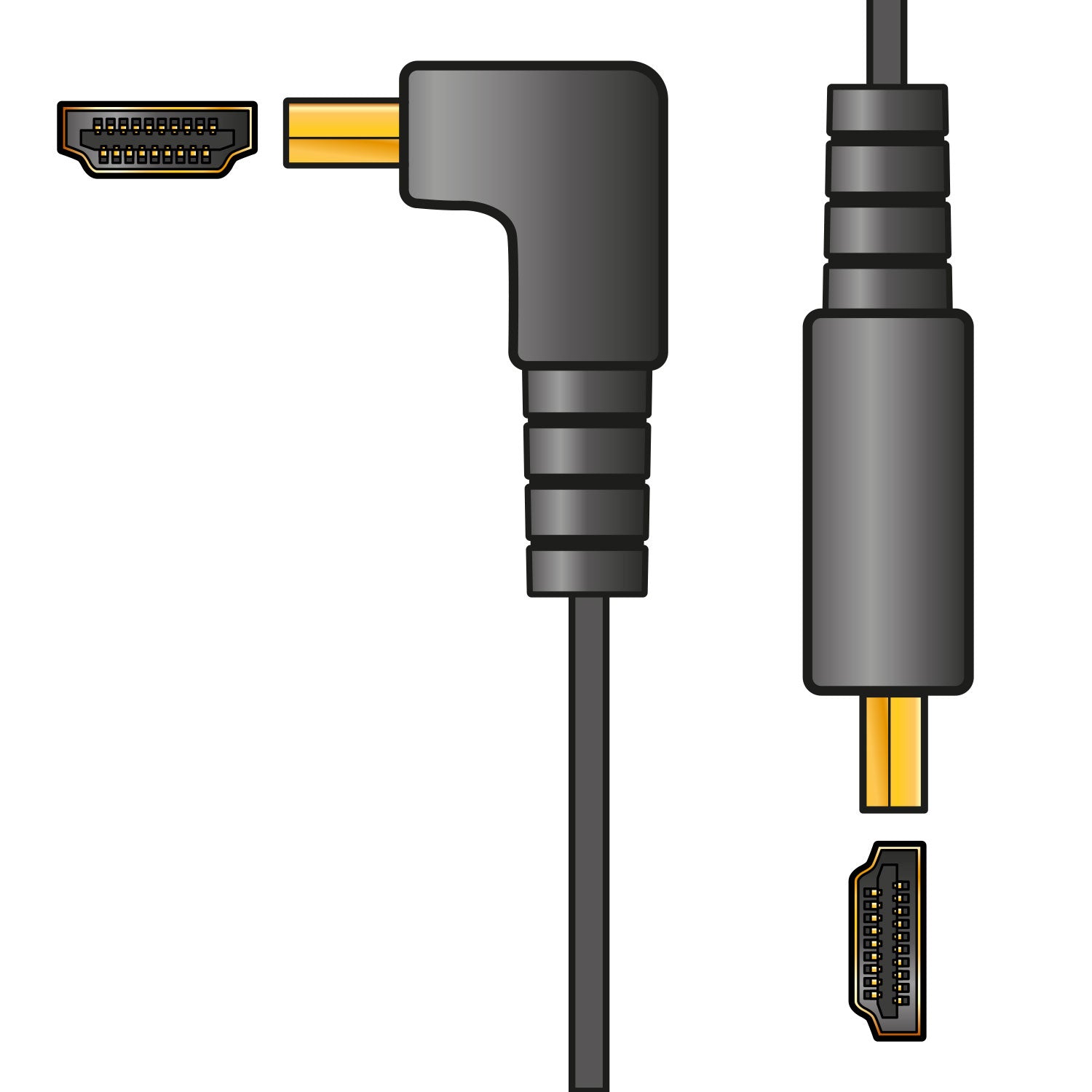 AV:Link 4K Flat R/A to Straight HDMI Lead 5m