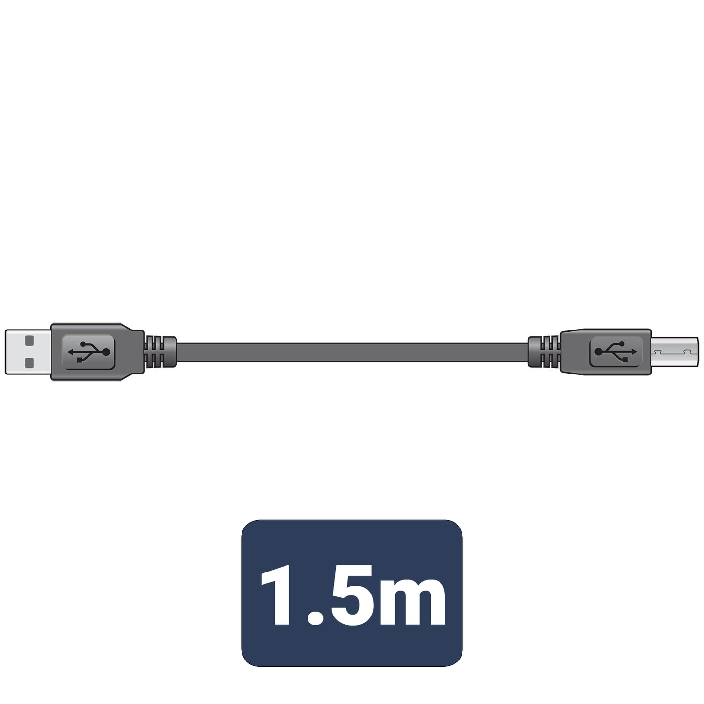 AV:Link USB 2.0 type A plug to type B plug lead 1.5m - view 2