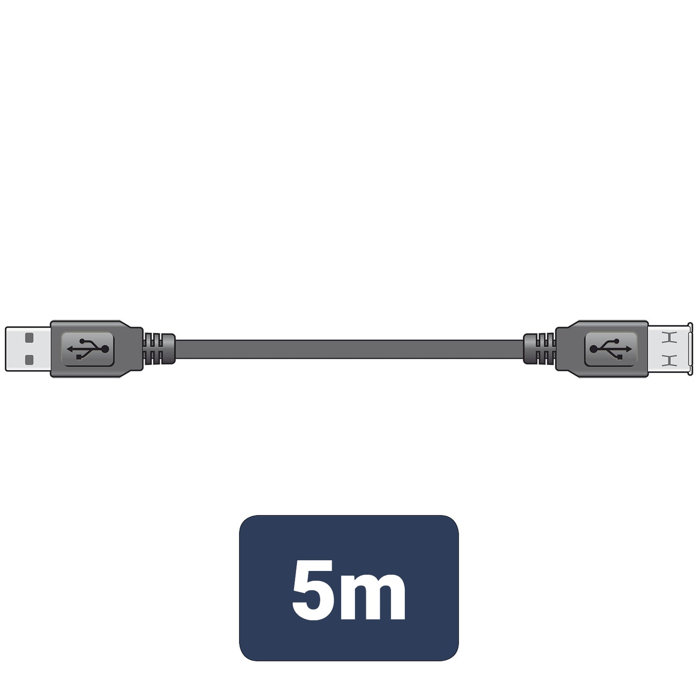 AV:Link USB 2.0 type A plug to type A socket lead 5.0m - view 3