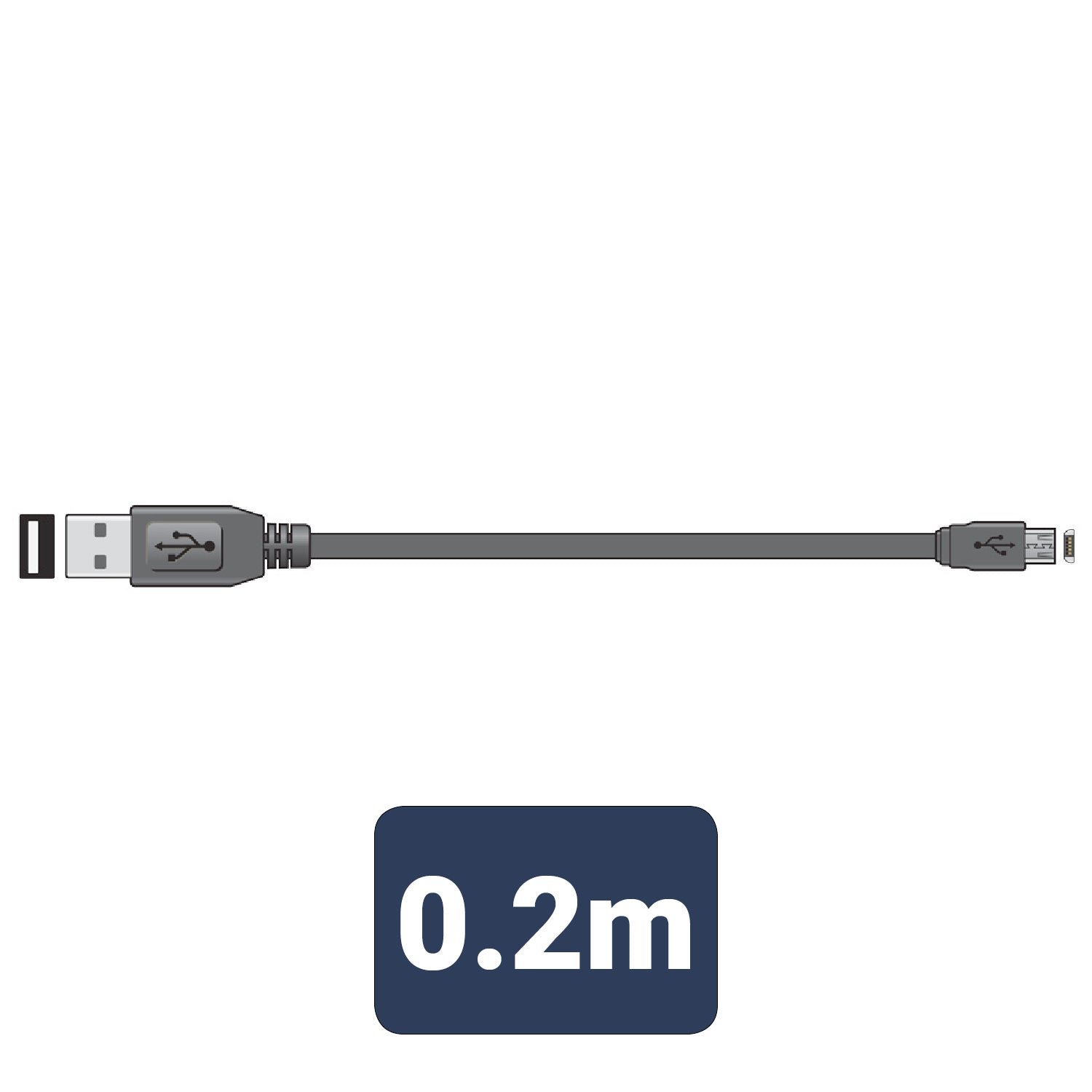 AV:Link Micro USB Short Sync & Charge Flat Cable 20cm - view 2